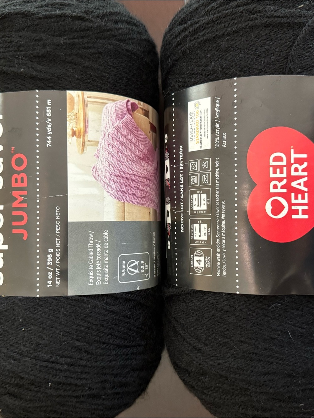 Red Heart Super Saver Jumbo Yarn – Black